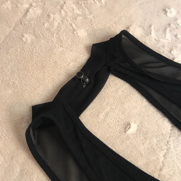 Pink Lipstick Sheer V-Neck Bodysuit - Picture 4 of 5